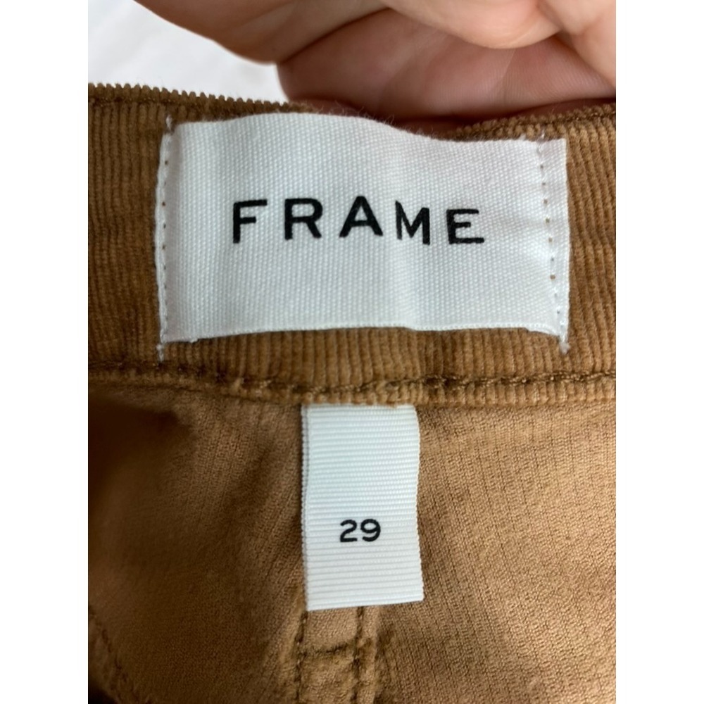 FRAME Corduroy Pants Sz 29 (actual 28x28) Camel Brown Le Sylvie Slender Straight - Picture 10 of 13